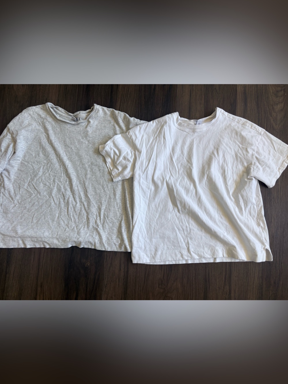 Old Navy Vintage Tee White and Light Gray Crew Neck T-Shirts